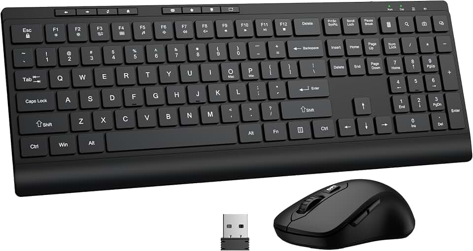 EDJO Wireless Keyboard and Mouse Combo, Quiet Key, Windows & Mac Compatible