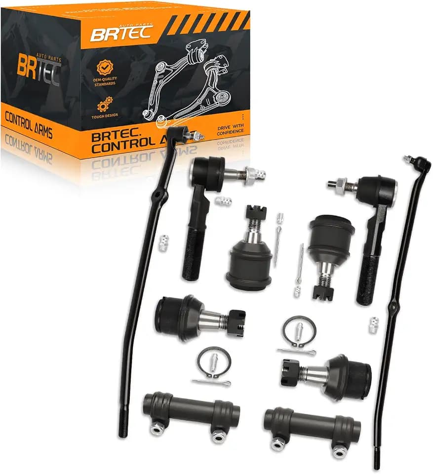 10Pcs 4WD Front Inner Outer Tie Rods Ball Joints Set for Dodge Ram