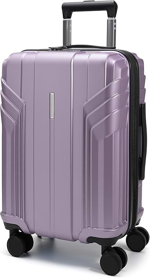 BAGSMART Expandable 20 Inch Carry On Luggage Airline Approved, Purple