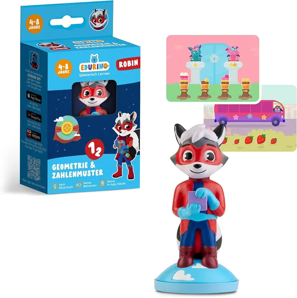 Edurino Figur Robin – Lernspiel App für Kinder ab 5 J. – Geometrie & Muster