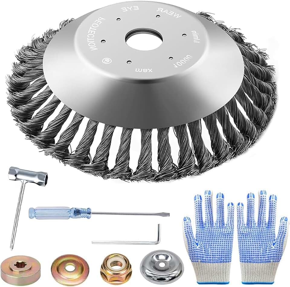 200 mm x 25,4 mm Unkrautbürste für Freischneider,Unkrautbuerste,Drahtbürste Für Freischneider Unkrautbürste,Unkrautbürste Für Motorsense Mit Unkrautbürste,Wildkrautbürste für Motorsense 8 Zoll