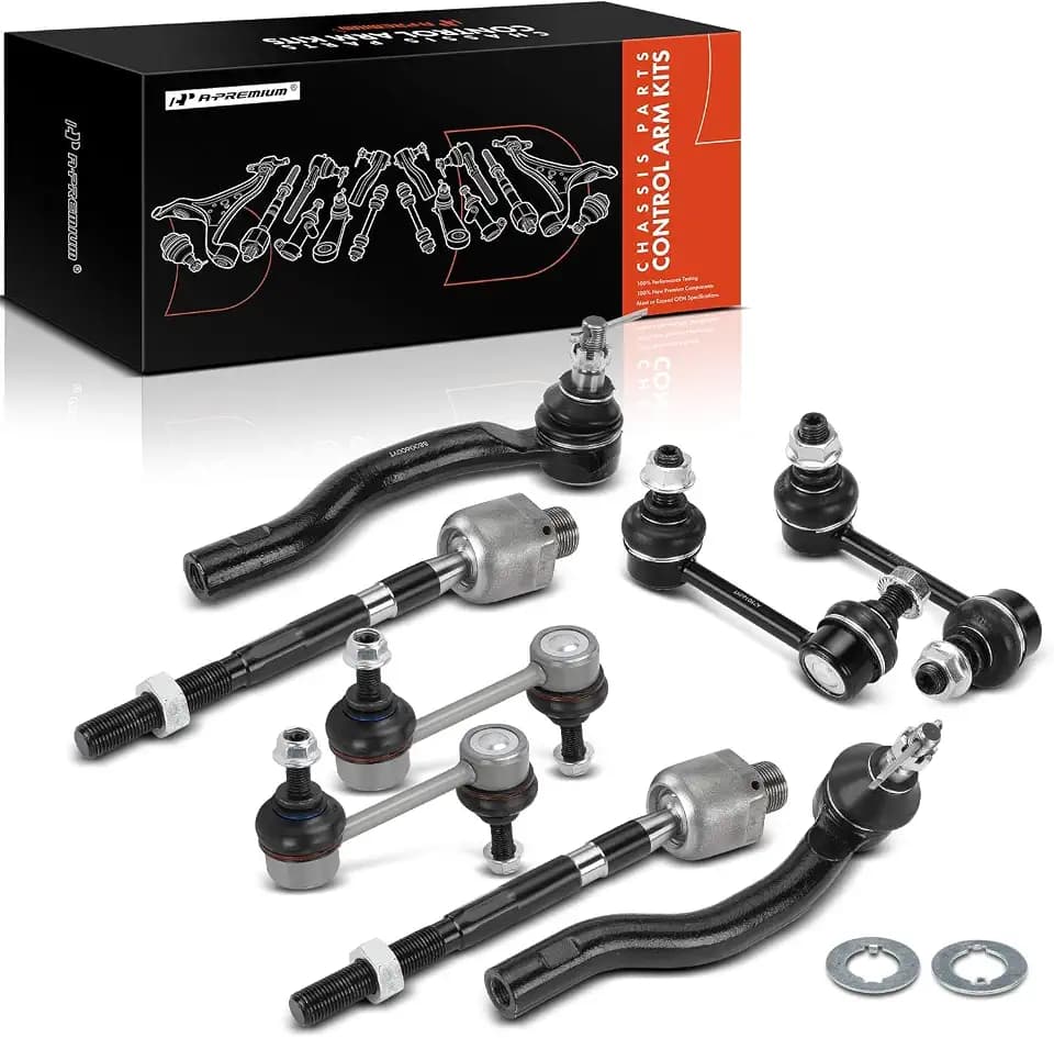 A-Premium 8Pcs Suspension Kit, Front Inner Outer Tie Rod End
