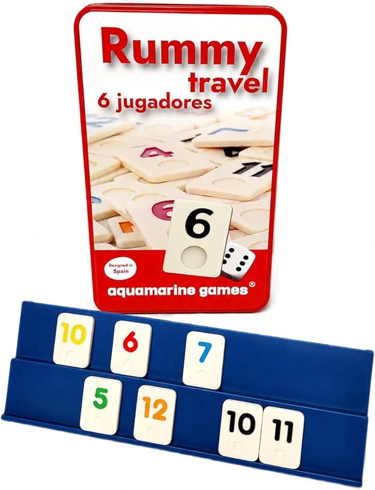 Aquamarine Games - Rummy travel 6 Spieler, Mehrfarbig (DO004)