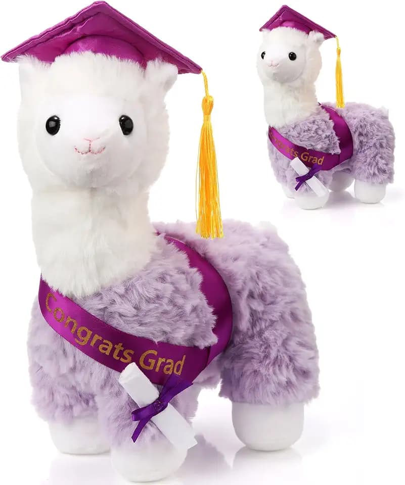 Chalyna 10 inch Graduation Llama Plush Stuffed Animal Class of 2026 Cute Congrats Grad Llama with Cap Diploma and Sash Soft End of Year Graduation Gift Party Decor for Kids Girls Boys(Purple)