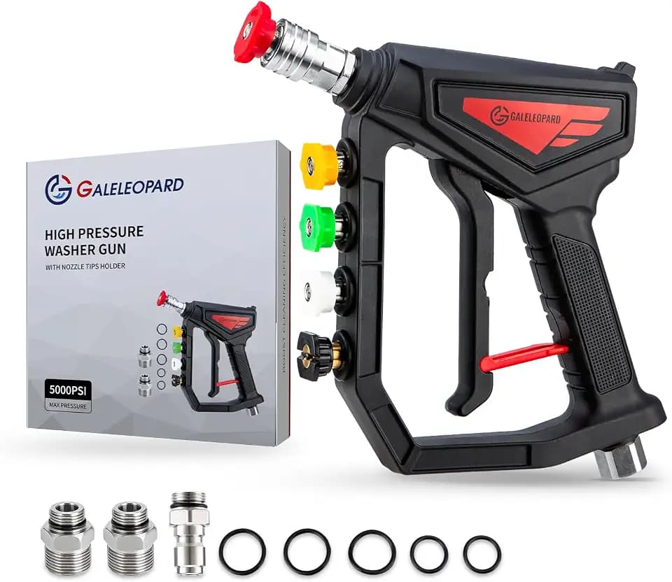 Short Pressure Washer Gun with 5 Nozzle Tips, 5000 PSI