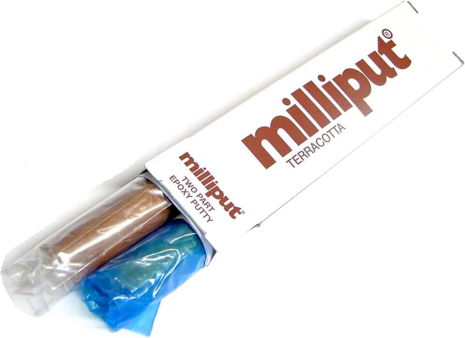 Milliput Epoxy Putty Pack of 3 (6 Sticks) Terracotta Cold Setting Modelling Restoring Sculpting