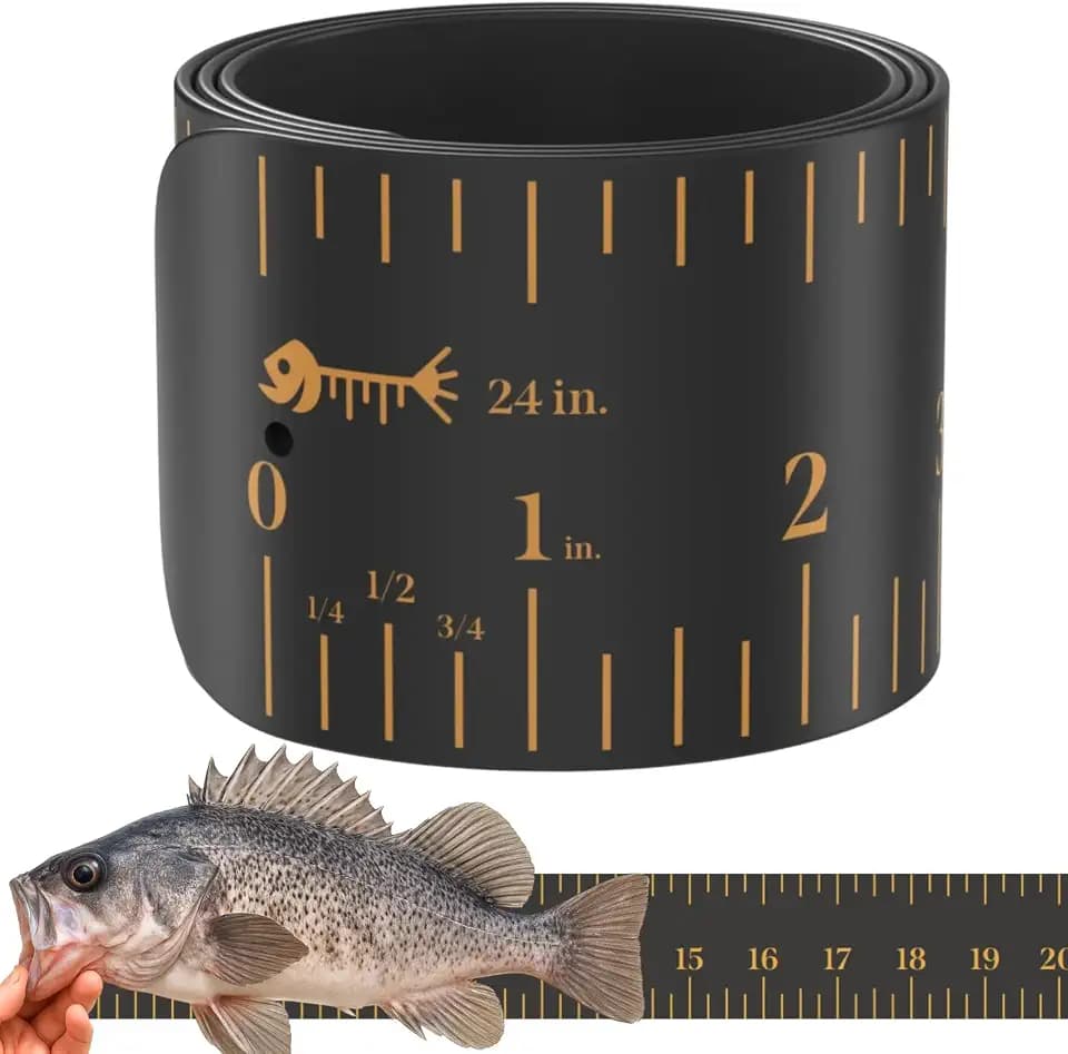 Roll-up & Slap-on Premium Fishing Tape Measure - 24 Inch, Black