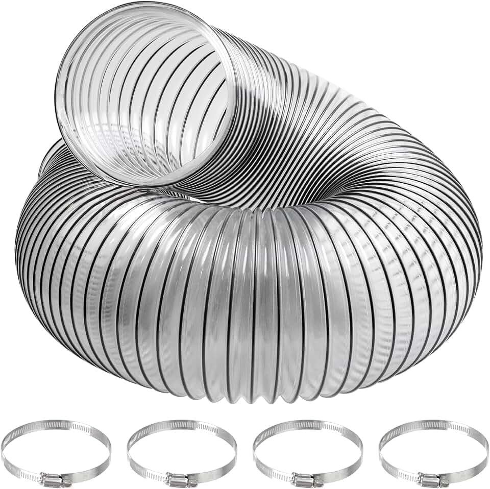 6"x5' Dust Collection Hose,6 Inch Flexible PVC Dust Collector Hose