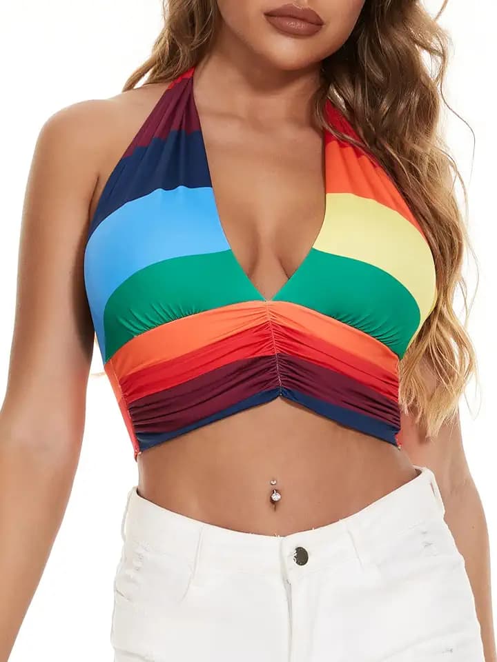 Women Summer Going Out Halter Crop Tank Top