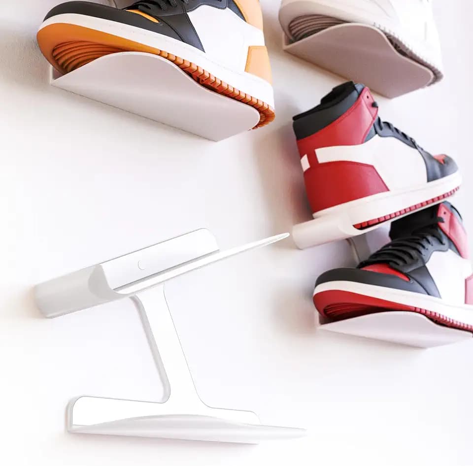 Mobilefox Sneaker Wandhalterung Schuh Halter Regal Schwebend Wandhalter Schuhablage Display Weiß