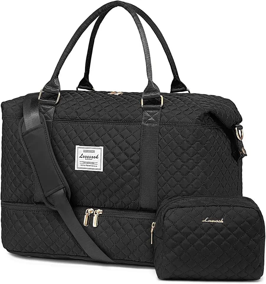 LOVEVOOK Travel Duffle Bag,Weekender Bags for Women with Shoe Compartment
