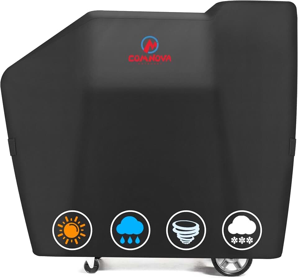 Comnova Grill Cover for Masterbuilt Gravity Series 800 Digital Charcoal Grill and Smoker, Waterproof & Heavy Duty, 600D Charcoal Grill Cover for MB20040221, Black (56" x 20" x 47")