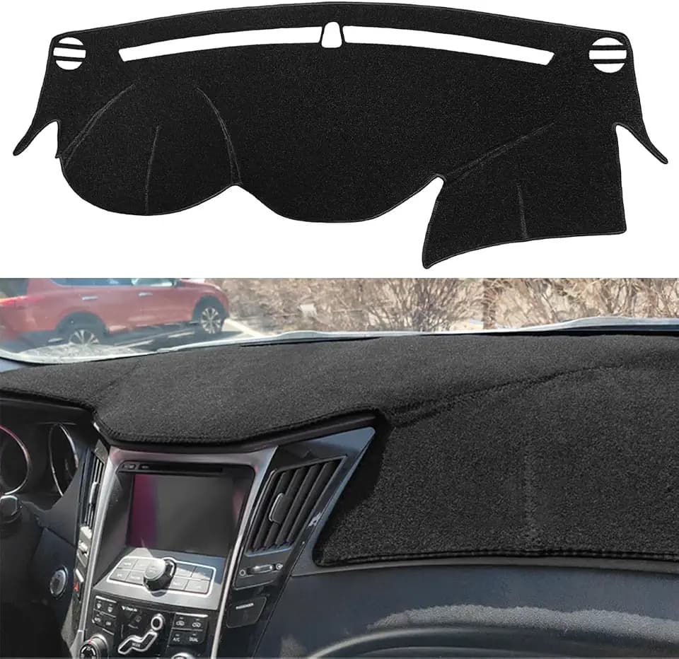 Dash Cover Mat Fit for Hyundai Sonata 2011 2012 2013 2014 (Black) F81