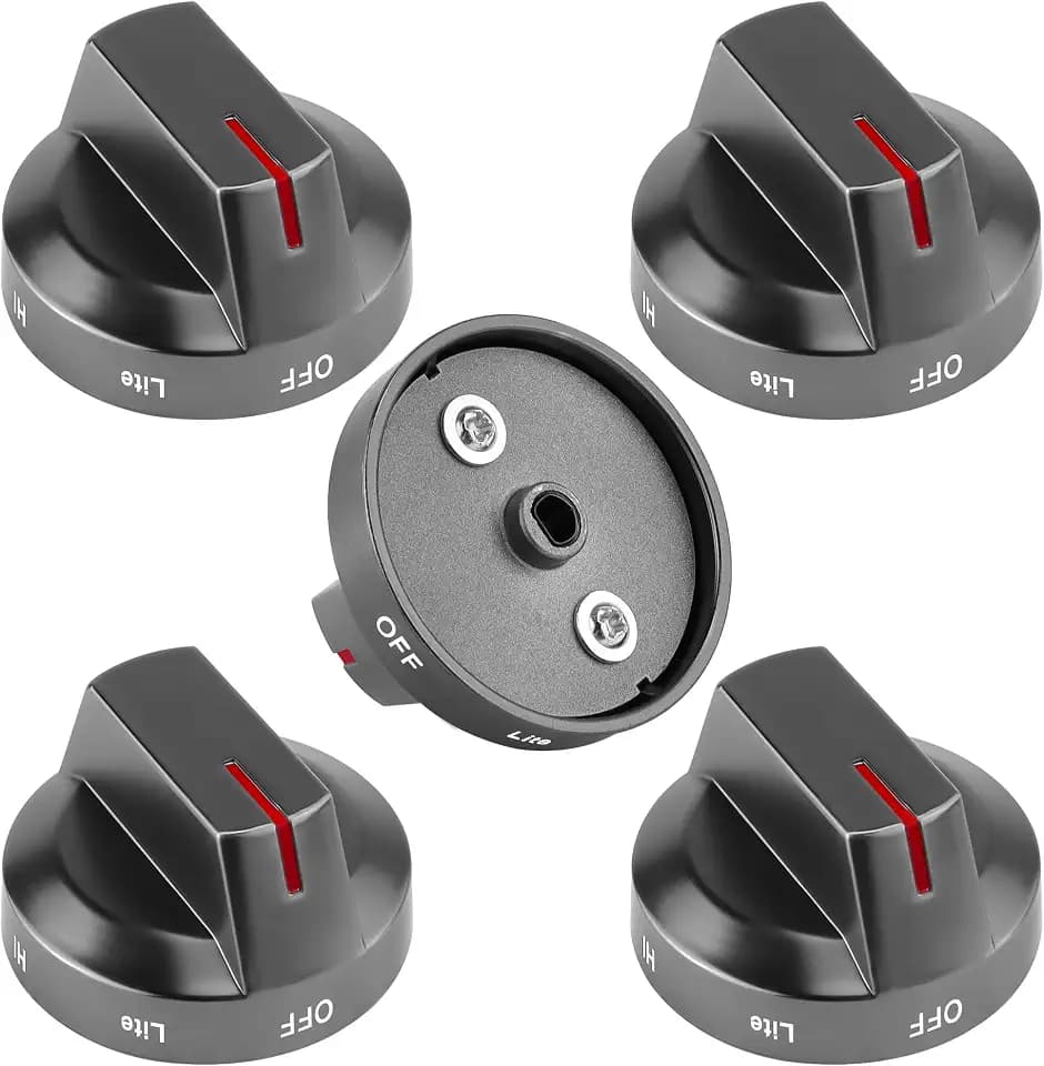 AMI PARTS DG94-03500A/Z Gas Stove Knob DG94-03500X, Black 5PACK