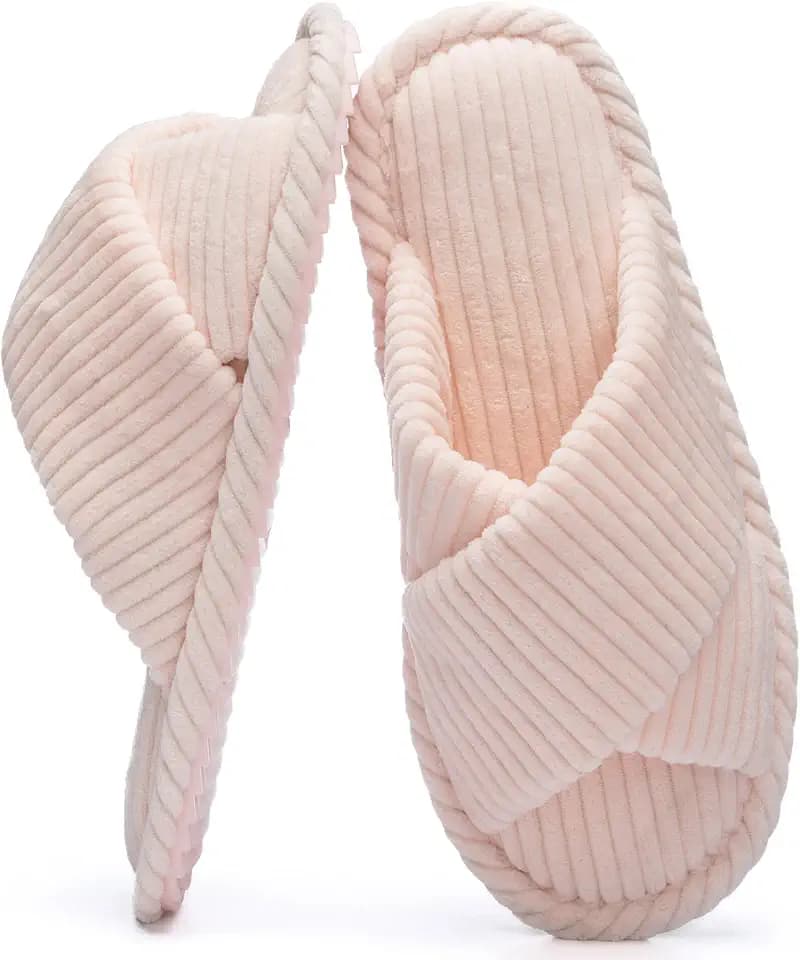 GOEWY Slippers for Women with Memory Foam Open toe House Bedroom Shoes