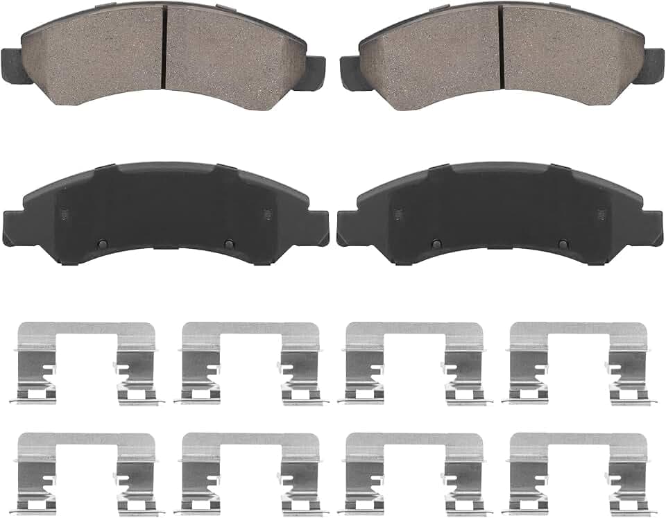Front Semi-Metal Brake Pads Set for Chevey Silverado 1500 2005-2006, Suburban 1500 2007, Sierra 1500 07, Yukon XL 1500, Tahoe, for Cadillac Escalade ESV/EXT, 4PCS