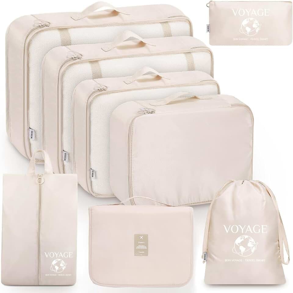 MURISE 8 Teilige/6 Teilige Packing Cubes, Kleidertaschen, Koffer Organizer für Urlaub und Reisen, Packwürfel Set Reise Würfel, Ordnungssystem für Koffer