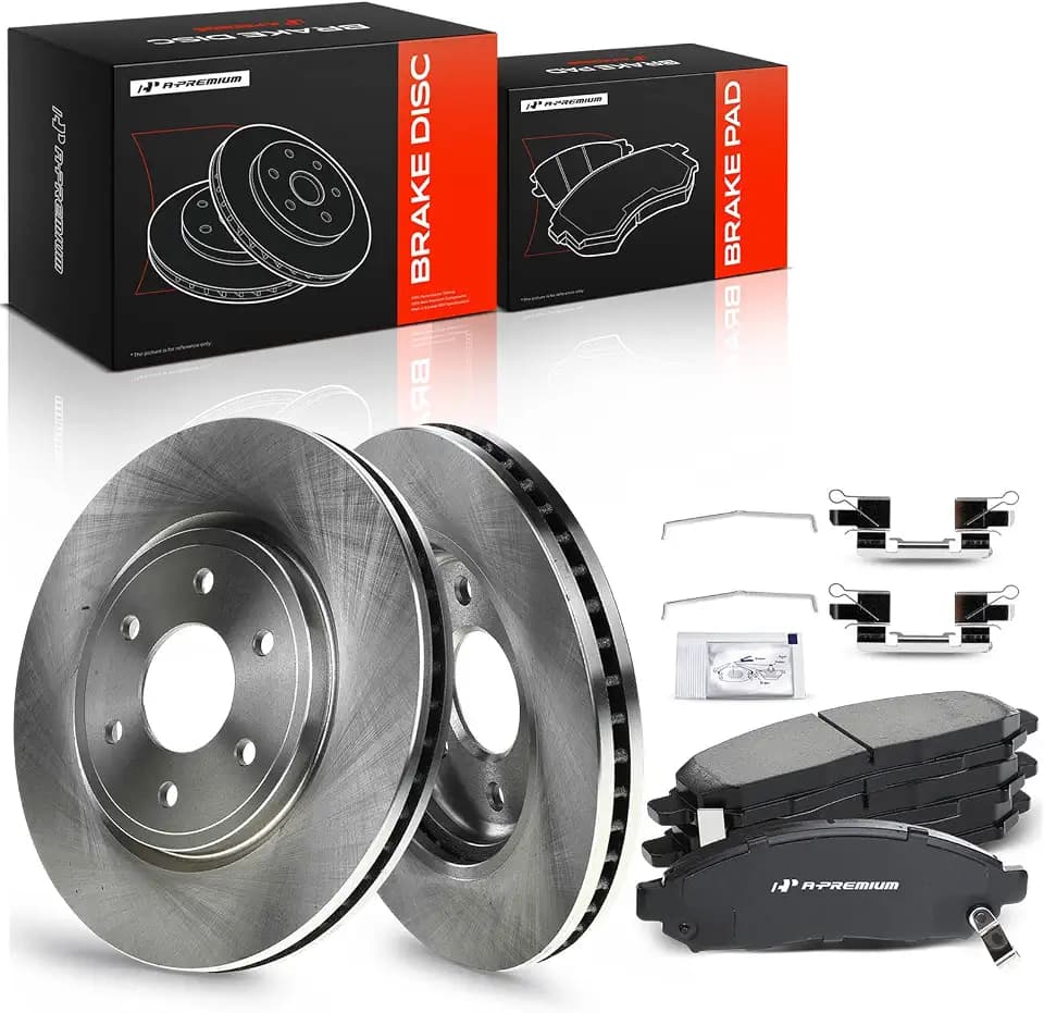 A-Premium 11.65 inch (296mm) Front Vented Brake Rotors and Ceramic Pads Kit