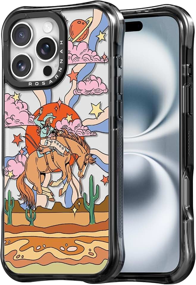 for iPhone 16 Pro Case Aesthetic Black, Cowboy