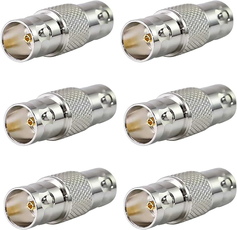 6-Pack 75Ohm BNC Female to Female Connector,BNC Barrel Adapter SDI Connectors for HD-SDI 3G-SDI ‌4K SDI Coaxial Cable Extension