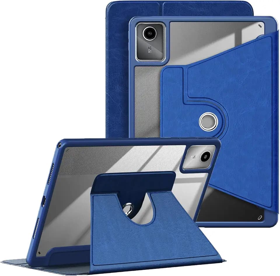 Rotierende Hülle kompatibel mit Lenovo Tab M11 TB330 FU/FC 11Zoll Rundumschutz Tab M11 360° drehbare Schutzhülle mit Stifthalter Multi-Winkel-Betrachtung und Schlaf/Wach Funktion,Blau