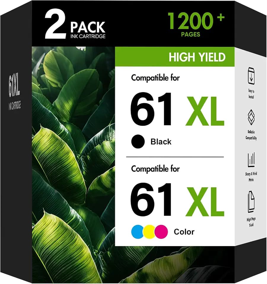 61XL 61 4500 5530 Ink Cartridge for HP Printers Black and Color Combo Pack