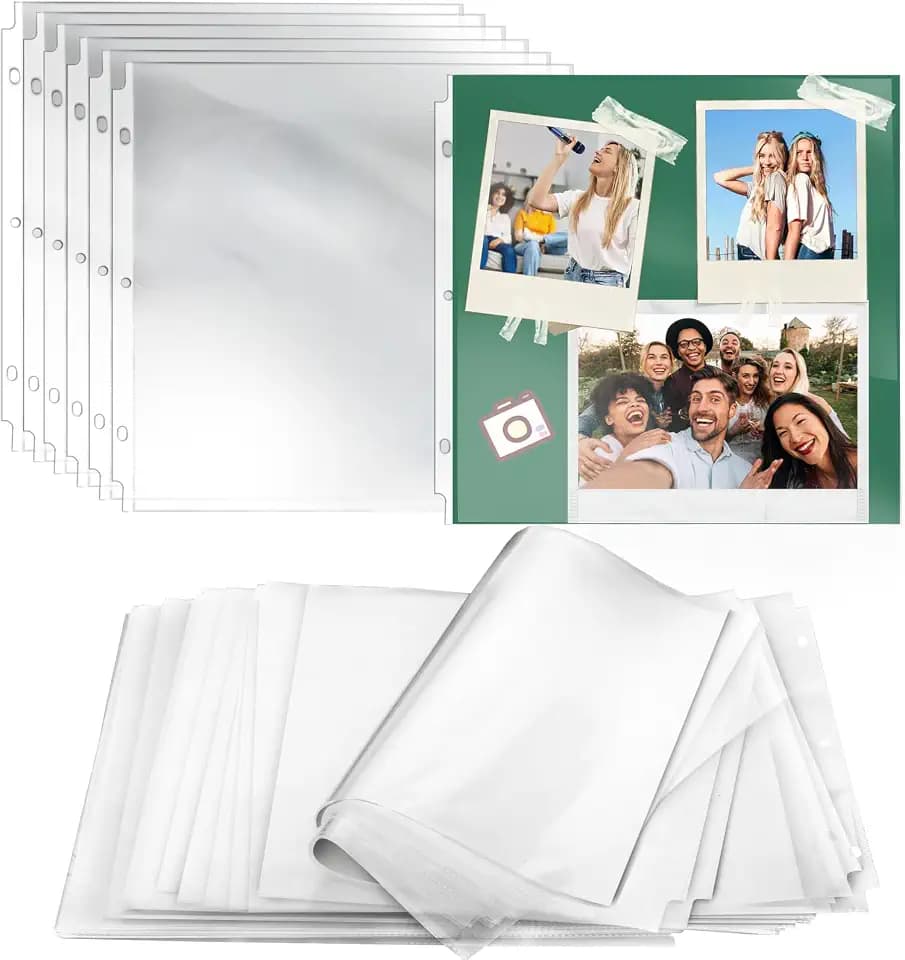 Scrapbook Refill Pages 12x12Inch, 100 Pack, Scrapbook Page Protectors Protective Sleeves, Fits 3 Ring Scrapbook Binders and 12x12 Photo Albums, Heavyweight