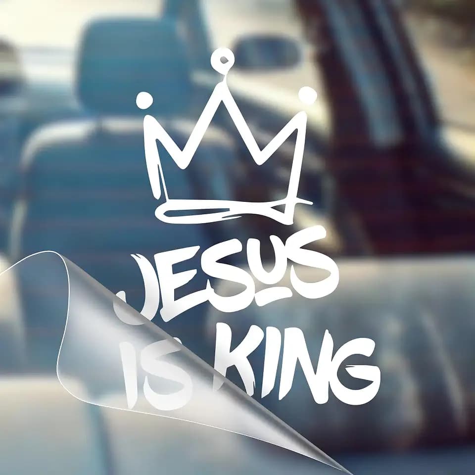 Jesus is King Car Decal Bumper Sticker - Made in USA - Premium Vinyl
