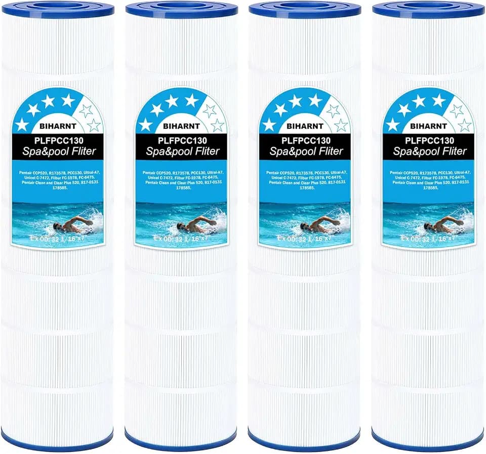 4 Pack CCP520 Pool Filter Cartridge Compatible with Pentair CCP520, R173578, PCC130, Ultral-A7, Unicel C-7472, Filbur FC-1978, FC-6475, Clean and Clear Plus 520, 817-0131, 178585, 520 Sq. Ft Pool
