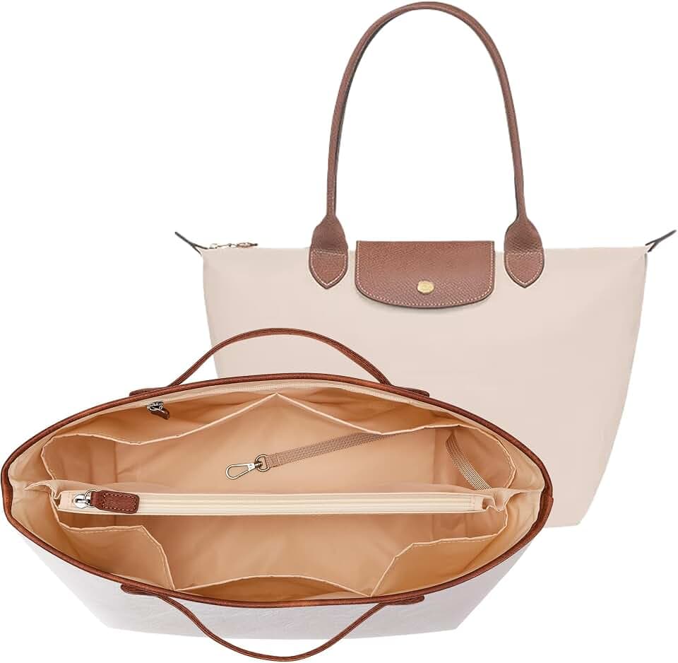 KALIDI Organizer Bag Insert For Longchamp Le Pliage L Xtra, Large White