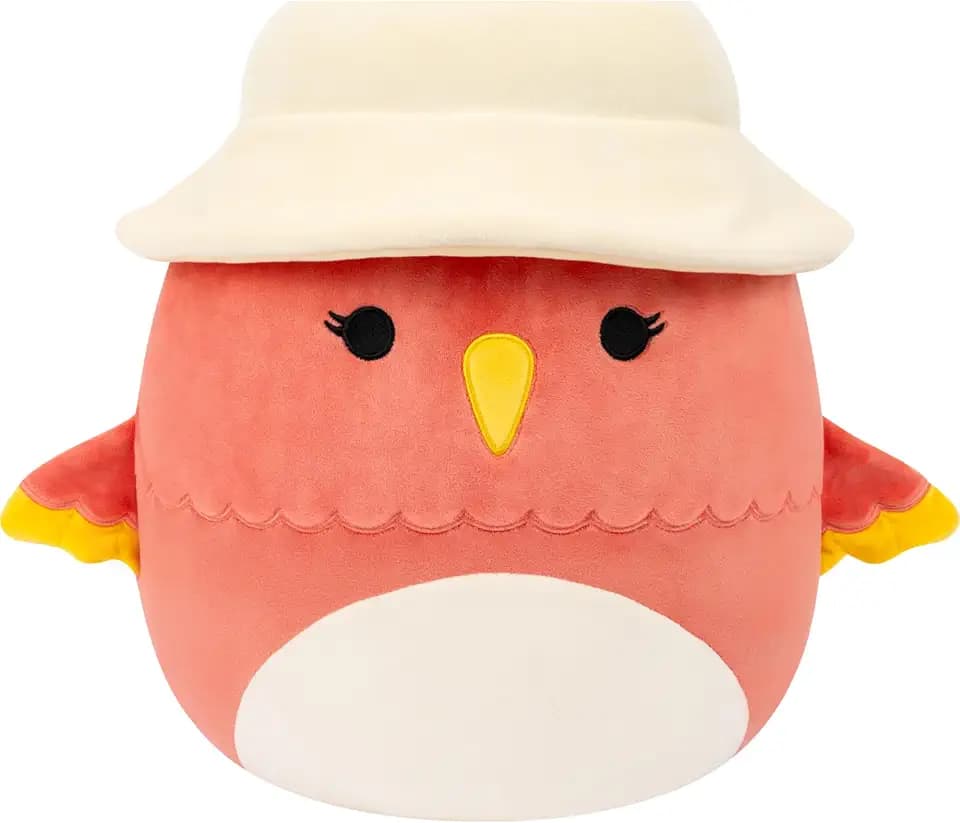 Squishmallows Original 12in Lullabi The Coral Hummingbird with Bucket Hat – Official Jazwares Plush (Medium-Sized)