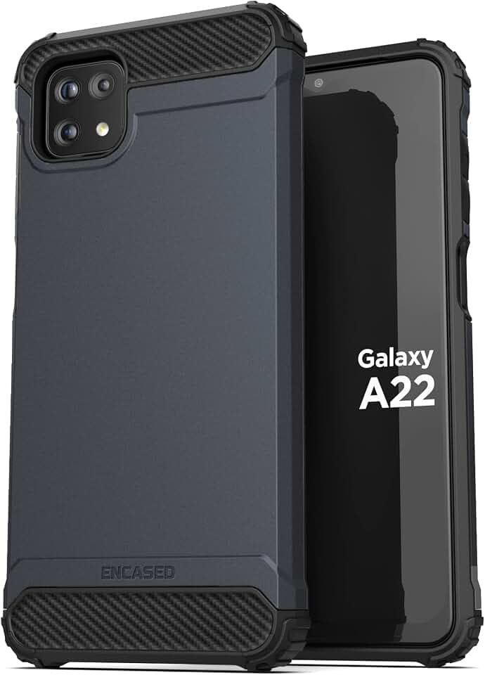 Encased Samsung A22 5G Hülle, Handyhülle für Samsung Galaxy A22 5G (Metallic Graphite)