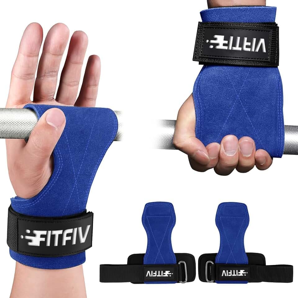 Leather Lifting Straps for Weightlifting, Padded Wrist Support, Pair