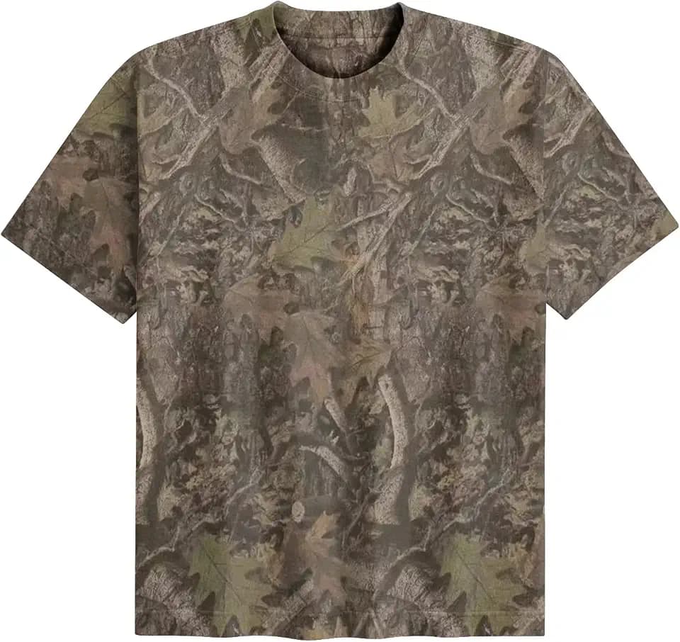 Anoumcy Camo Shirt for Women Mens Maple Leaf Print Camouflage T Shirt Summer Short Sleeve Oversized Camo Tee Shirts Tops