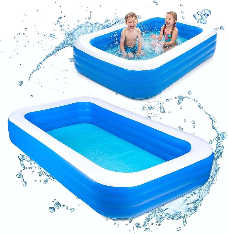 AQUASTIC Aufblasbarer Kinderpool 305 x 183 x 56 cm blau
