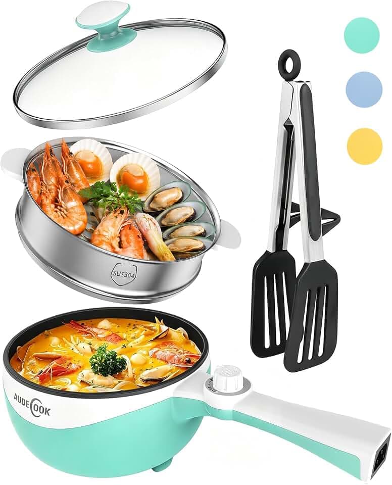 Audecook Elektrische Hot Pot Tragbarer Kochtopf Mini Elektrisch Hotpot