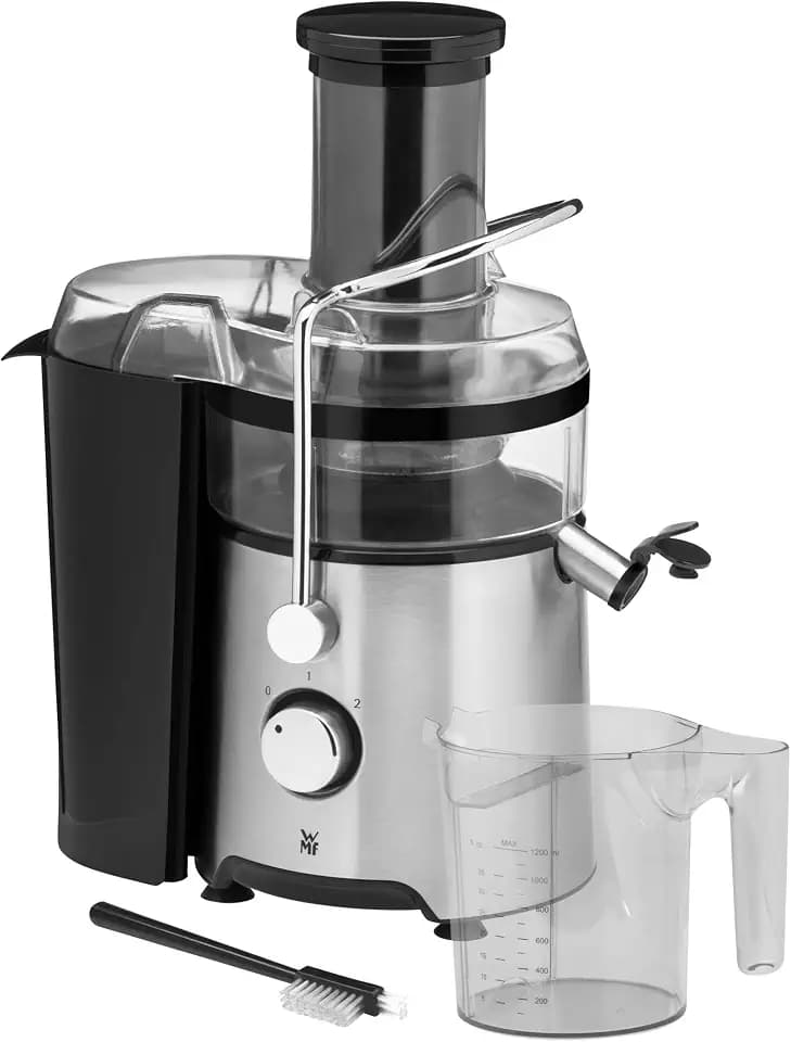WMF Kult X Entsafter elektrisch Obst Gemüse aus Edelstahl, 500W, Saftmaschine, Slow Juicer für große Fruchtstücke, Saftkrug 1,2l, Schaumfilter, 2 Geschwindigkeitsstufen, edelstahl matt