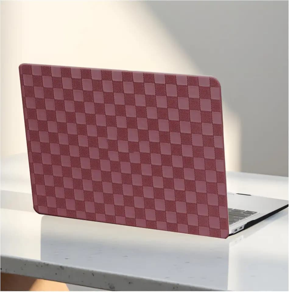 for MacBook Pro 13 Inch Case 2016-2026 M2 M1,Checker Red