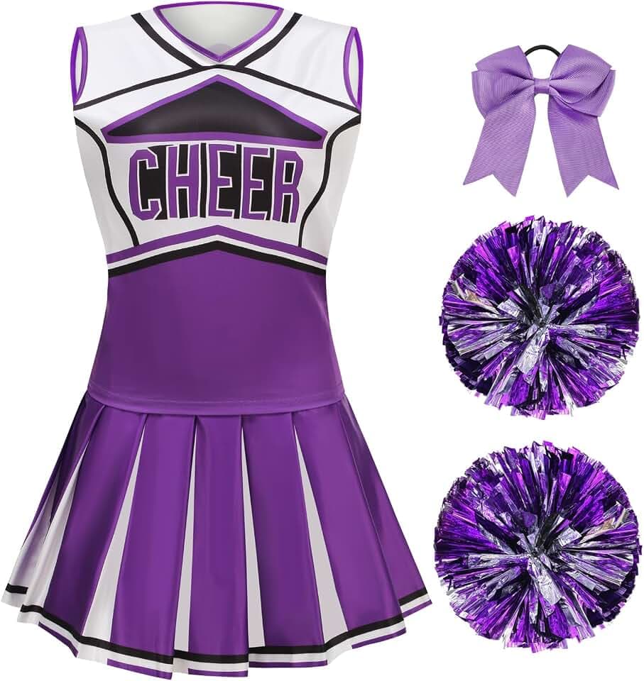 GRAJTCIN Cheerleader Costume for Women Cheerleading Outfit School Cheer Uniform Adult Halloween Party Dress up