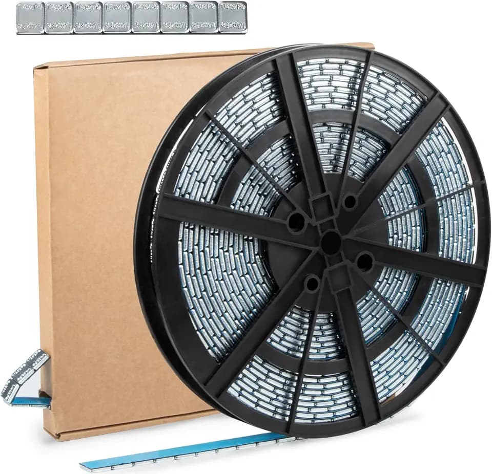 JiiinMiiin 1/4oz, 5kg, 11lb/roll Gray Steel Adhesive Stick on Wheel Weights