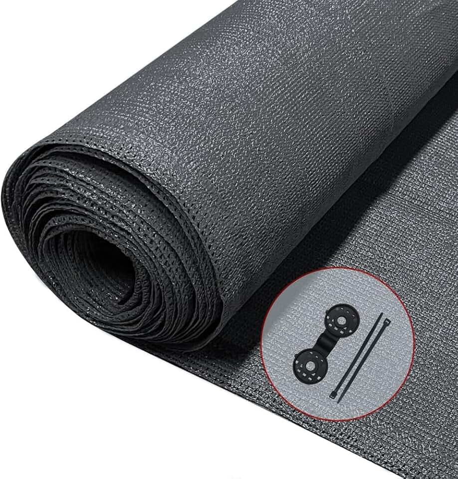 VOUNOT® Zaunblende 1.8×10m, Sichtschutz Zaun 150 g/m² HDPE Schattiernetz, Windschutz UV-resistent Reißfest, 85% Beschattungsgrad, mit Löcher und Kabelbinder, Anthrazit