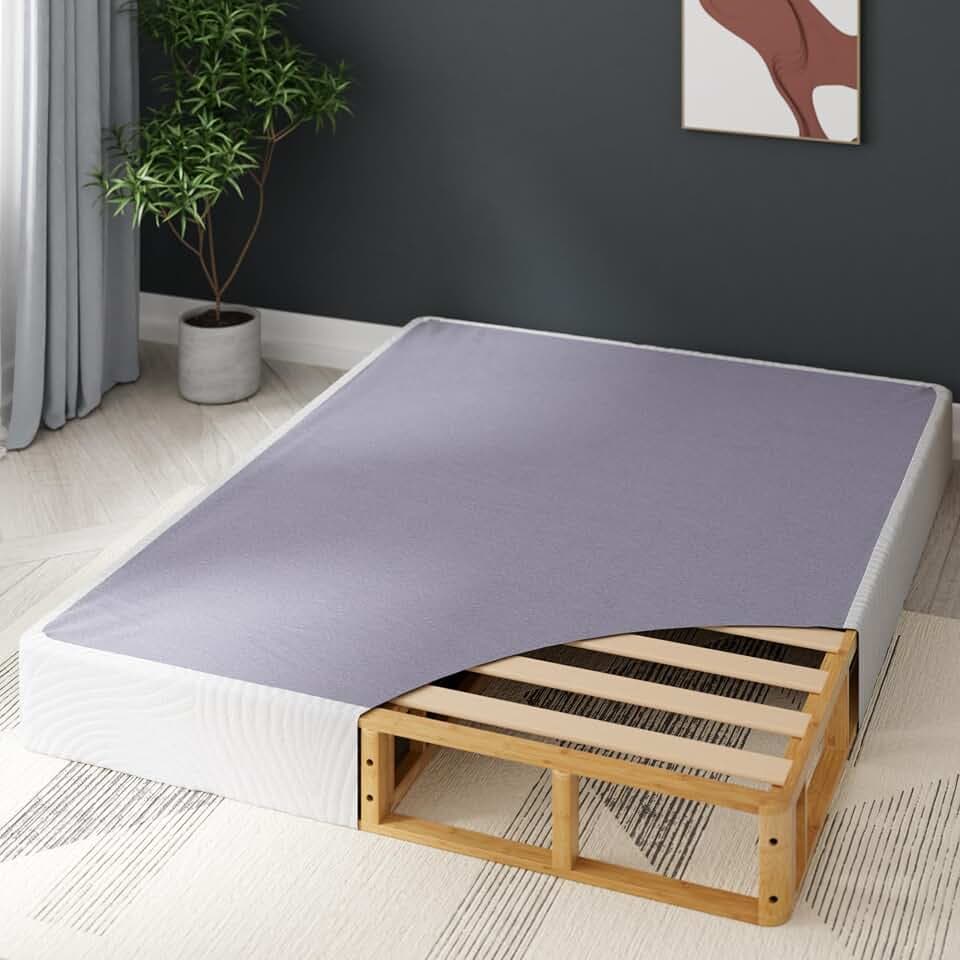 Zinus Edgar 8 Inch Bamboo Box Spring, Mattress Foundation, Sturdy Bamboo Structure, Low Profile, Easy Assembly, King