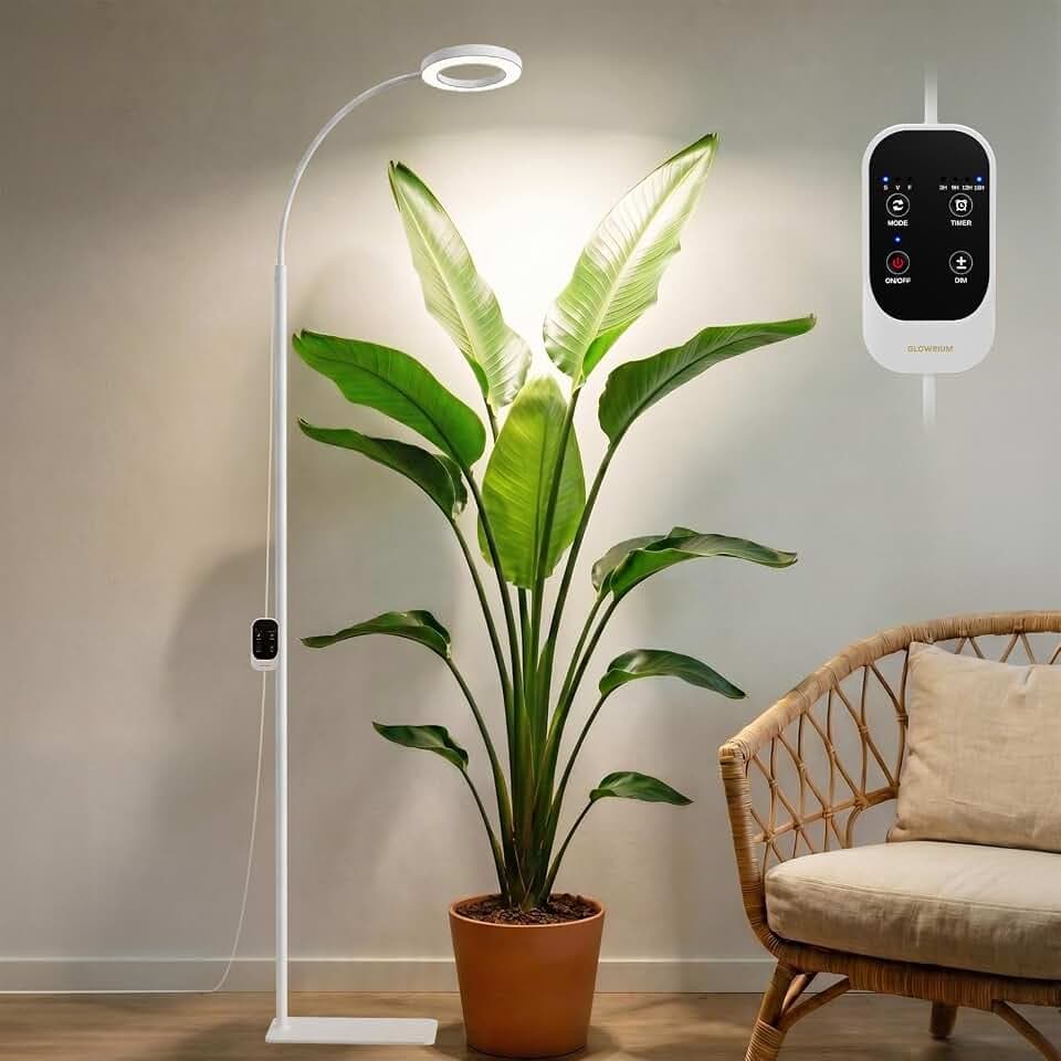 GLOWRIUM Grow Lights for Indoor Plants,Full Spectrum Plant Light with Stand