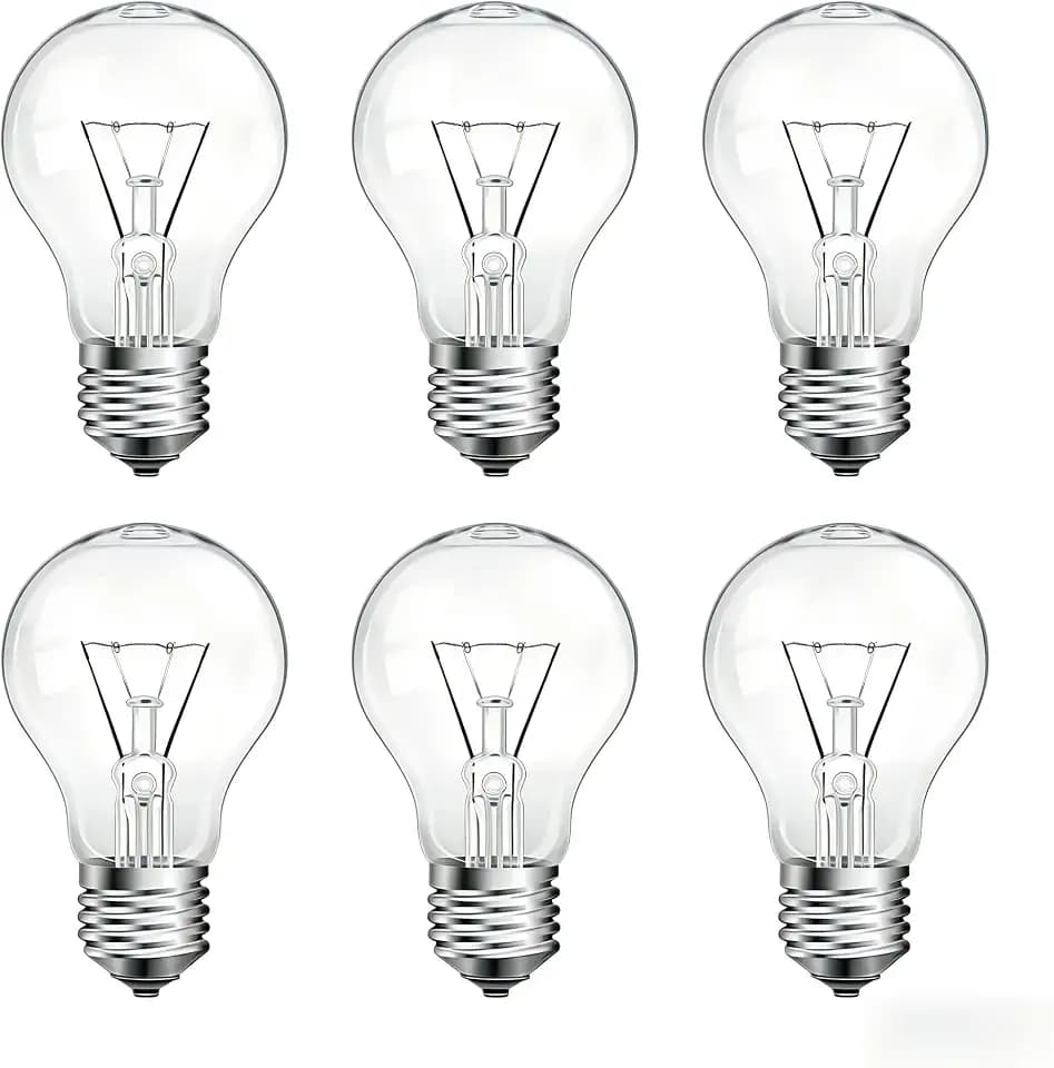 40 Watt Incandescent Light Bulbs, A19, Dimmable, 2700K, Soft White, 6 Pack