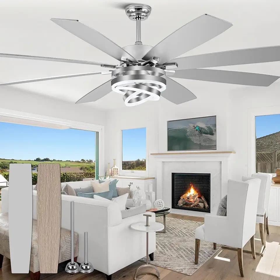 72" Large Modern Ceiling Fans with Lights and Remote Control