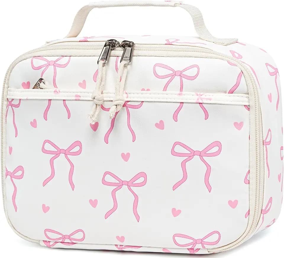 LEDAOU Kids Lunch Box, Small Insulated Reusable Lunch Bag for Girls and Women, School Work Picnic Travel, Lightweight Tote