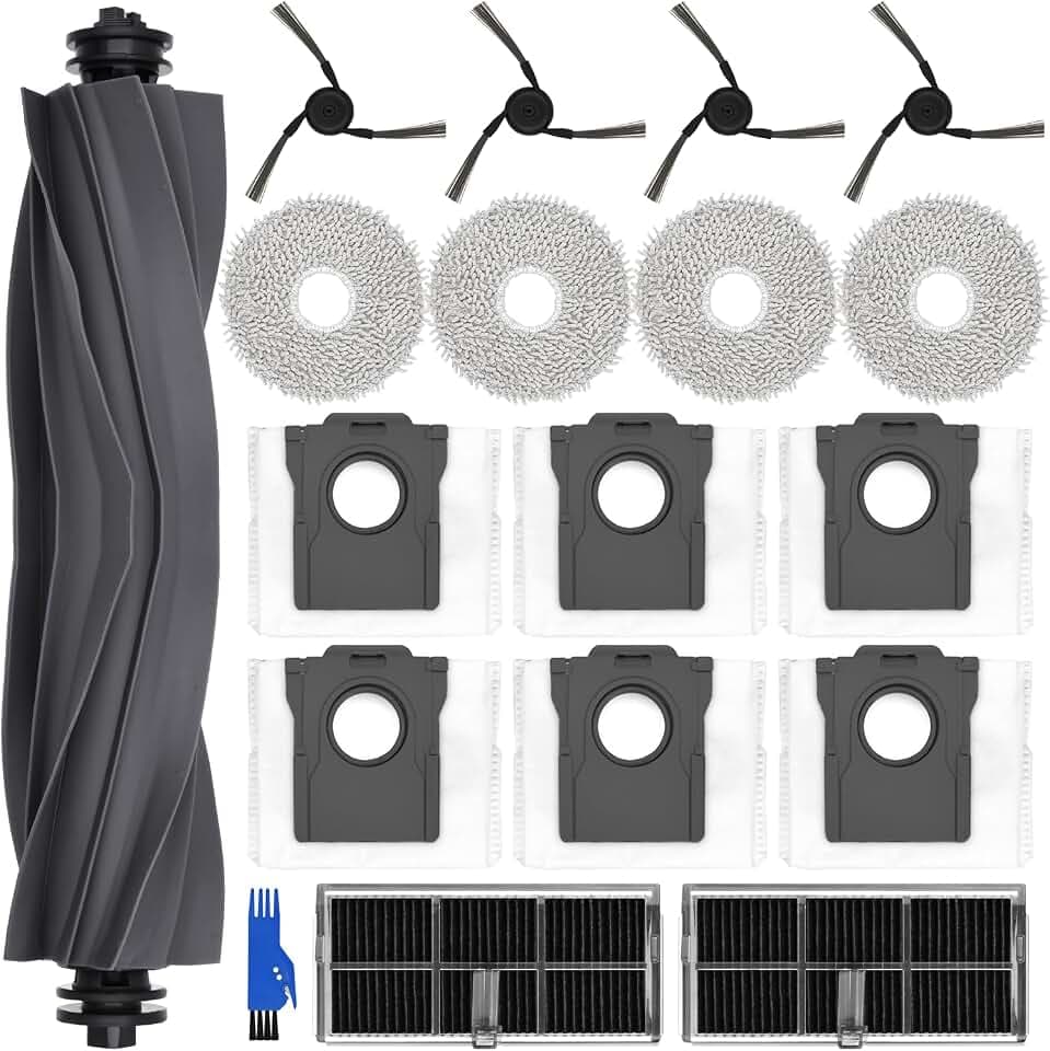 Zubehörset für dreame X40 Ultra Complete / L40 Ultra, 4*Mopp Wischpad 6* Staubbeutel 1*Hauptbürste 4*Seitenbürsten 2*Filter, Saugroboter Ersatzteile Zubehör