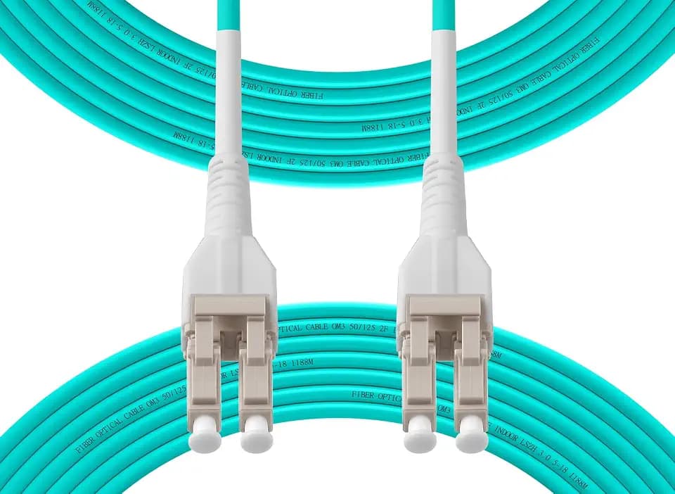 Uniboot OM3 LC to LC Fiber Patch Cable Multimode, 0.2M(7 inch)