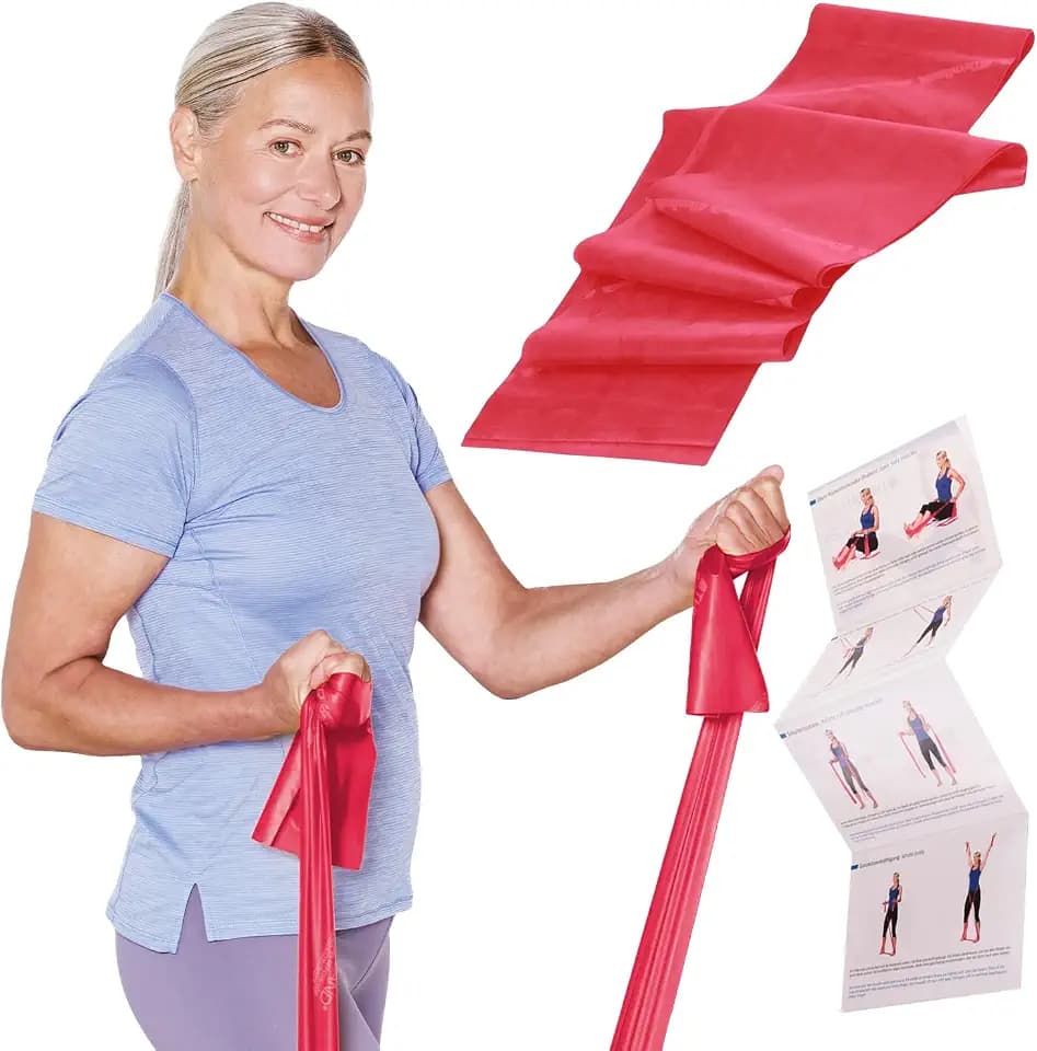 TheraBand 2,50m im PE Beutel mit Anleitung | Fitnessband | Gymnastikband
