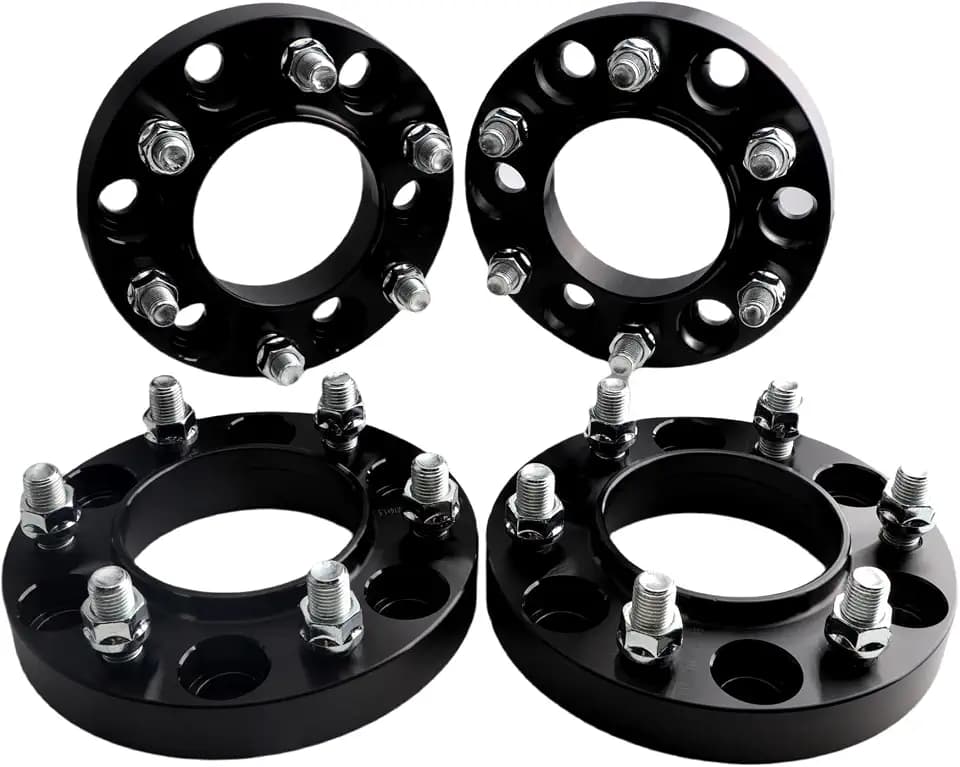 4pcs 1" 6x5.5 Hub Centric Wheel Spacers 6X139.7 95.2mm Bore 14X1.5 Studs Copatible for Toyota Tacoma 2024-2026, 2022-2026 Tundra,2023-2026 Sequoia,2021-2026 LX600,2023-2026 GX550 Black